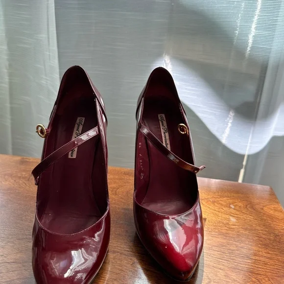 Rare Agent Provocateur Burgundy Patent Leather Mary Jane Heels 39 8 8.5 - Picture 4 of 6